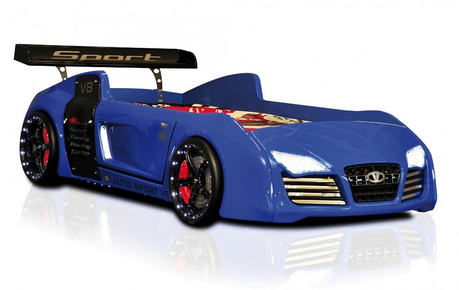 Autobett Turbo V8, blau