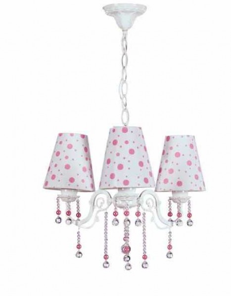 Hängeleuchte Princess in weiß/pink