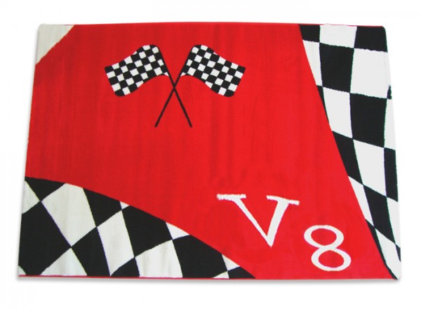 Teppich V-Power Turbo V8 rot